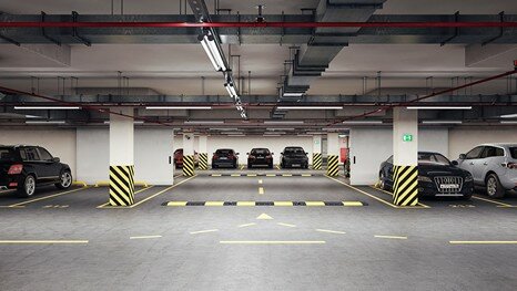 Большой подземный паркинг